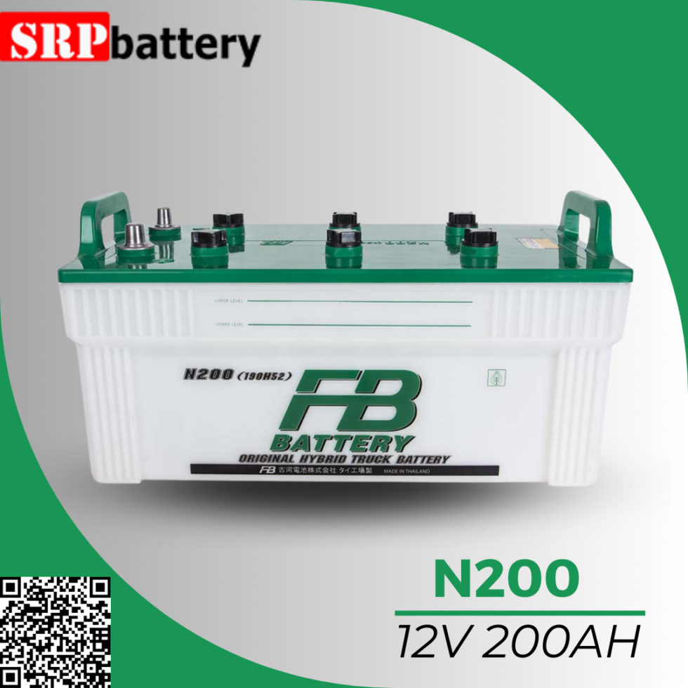 แบตเตอรี่ FB รุ่น N200 12V 200Ah (12โวลท์ 200แอมป์) แบตเตอรี่รถยนต์ FB PREMIUM HYBRID N200