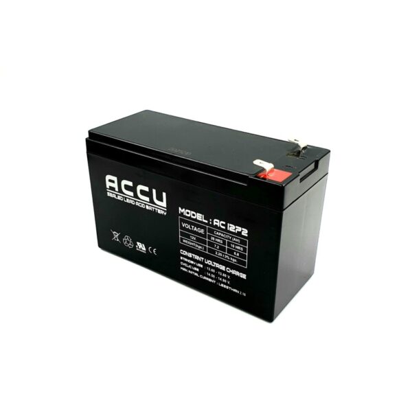 แบตเตอรี่ ACCU AC1272 12V 7.2AH มุมเอียง