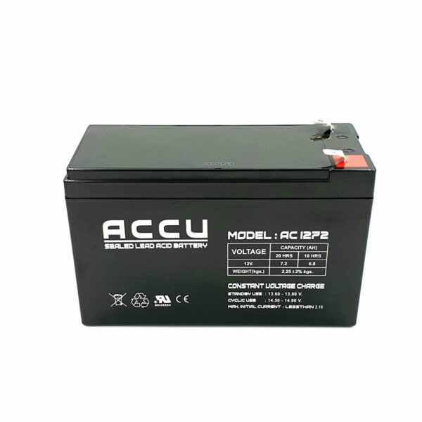 แบตเตอรี่ ACCU AC1272 12V 7.2AHด้านหน้า