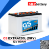 แบตเตอรี่รถยนต์ GS Extra120L 12V80AH