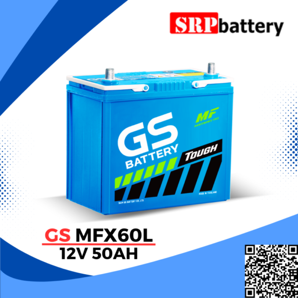 แบตเตอรี่รถยนต์ GS MFX60L 12V50AH