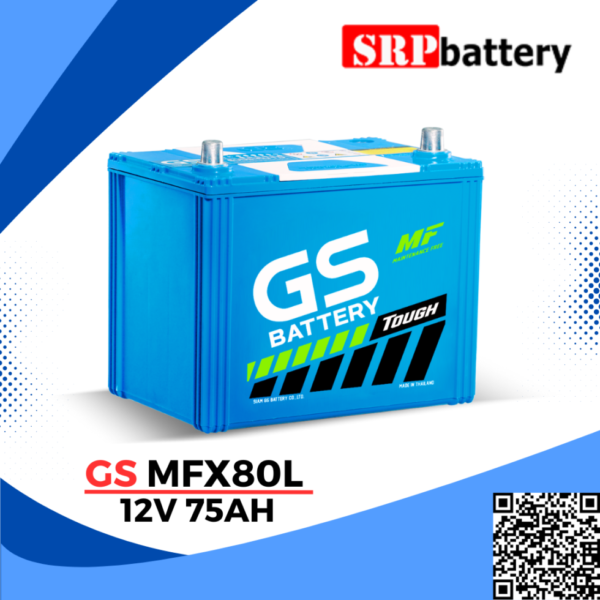 แบตเตอรี่รถยนต์ GS MFX80L 12V75AH