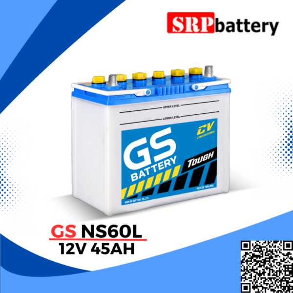 แบตเตอรี่รถยนต์ GS NS60L 12V45