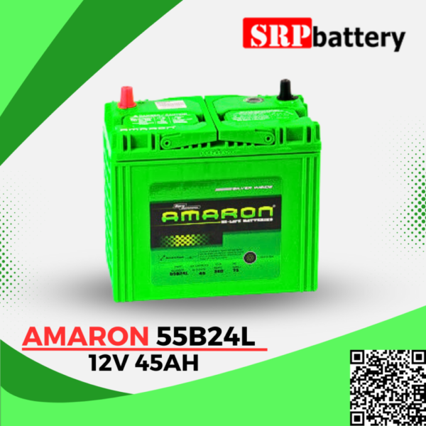 แบตเตอรี่ อมารอน Amaron 55B24L (45แอมป์)