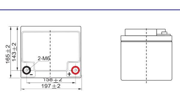 ขนาดแบตเตอรี่โซล่าเซลล์ GTAD 12V 40Ah