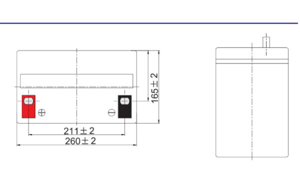 ขนาดแบตเตอรี่โซล่าเซลล์ GTAD12V 75Ah