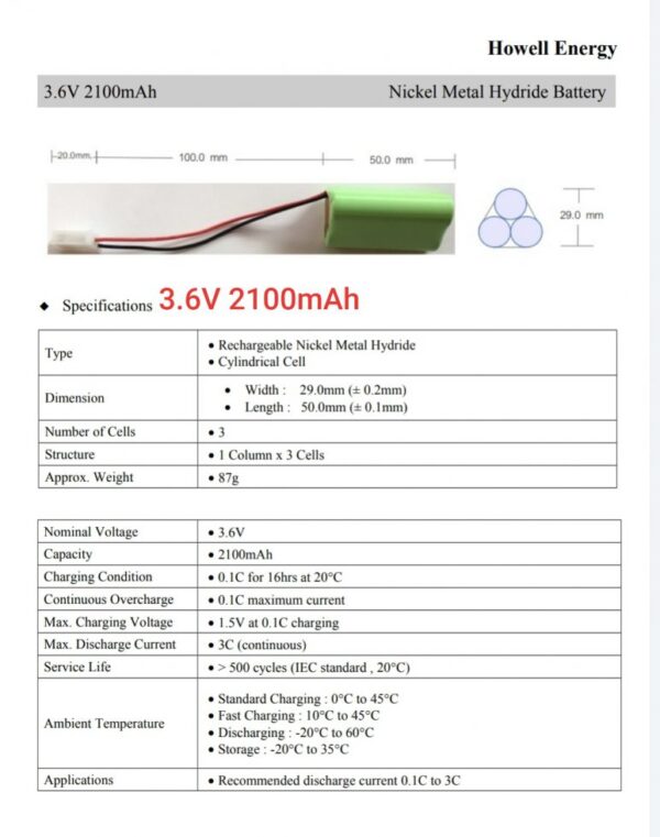 แบตเตอรี่ups เครื่องสำรองไฟ 3.6v 2100mah