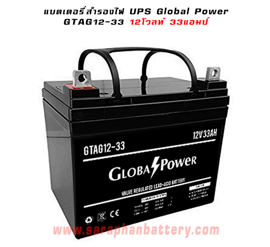 แบตเตอรี่UPS เครื่องสำรองไฟ Global Power 12V 33Ah