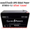 แบตเตอรี่UPS เครื่องสำรองไฟ Global Power 12V 7.2Ah