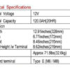 แบตเตอรี่รถกอล์ฟbellco bc12120 12V 120Ah