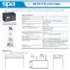 แบตเตอรี่สำรองไฟUPS SPA SL12 7.5 (12V 7.5AH)