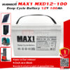 แบตเตอรี่ MAX1 MXD12-100 (12V 100Ah@10hr)ด้านหน้า