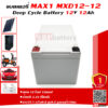 แบตเตอรี่ MAX1 MXD12-12 (12V 12Ah@20hr)ด้านข้าง