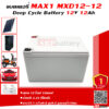 แบตเตอรี่ MAX1 MXD12-12 (12V 12Ah@20hr)ด้านหลัง