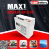 แบตเตอรี่ MAX1 MXD12-21 (12V 21Ah) ดีฟไซเคิล สำรองไฟ UPS โซล่าเซลล์