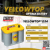 แบตเตอรี่ OPTIMA YELLOWTOP 12V55AH D34