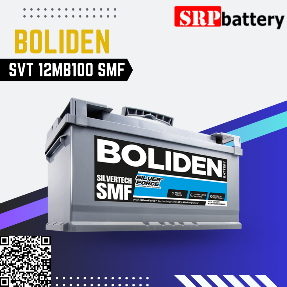 แบตเตอรี่ BOLIDEN SVT 12MB100 SMF (12โวลท์ 100แอมป์) แบตเตอรี่ BOLIDEN SVT 12MB100 SMF
