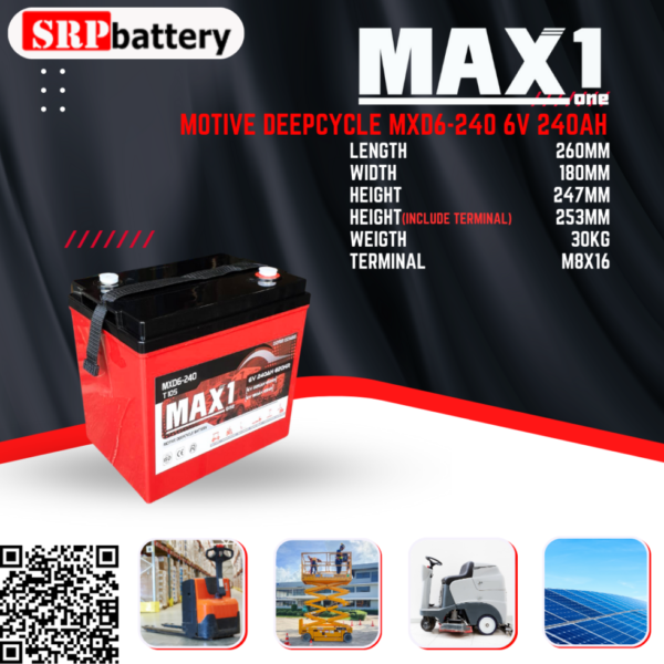 แบตเตอรี่ MAX1 MXD6-240 6V 240AH