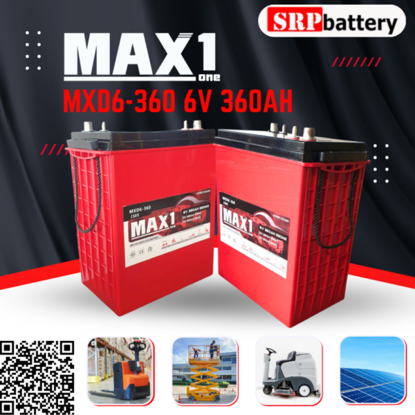 แบตเตอรี่ MAX1 MXD6 360 6V 360AH (Motive Deep Cycle-J305)