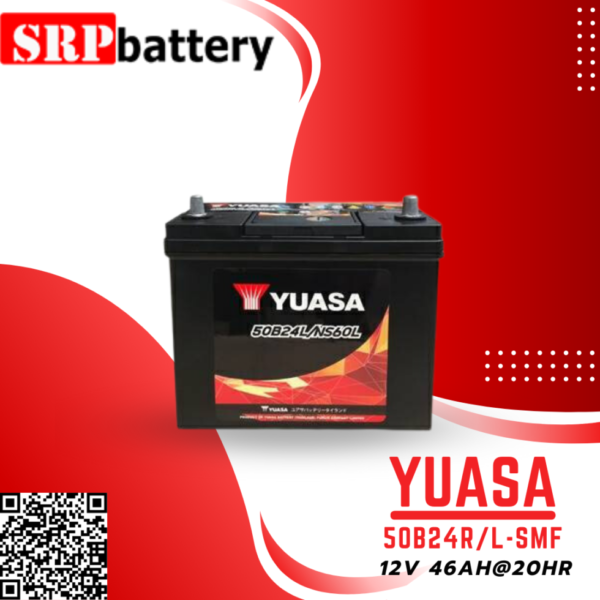 แบตเตอรี่รถยนต์ YUASA 50B24R/L-SMF