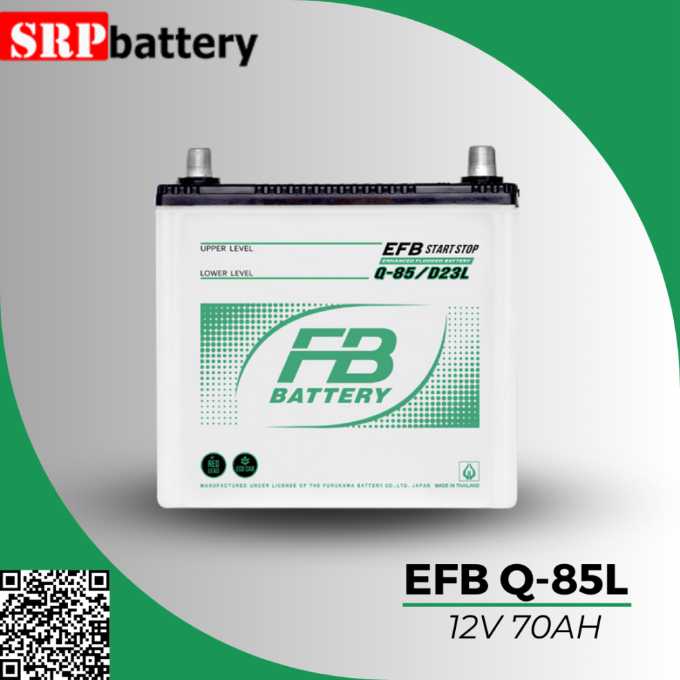 แบตเตอรี่รถยนต์ FB EFB Q-85L (12โวลท์ 70แอมป์) 12v 70ah แบตเตอรี่รถยนต์ FB EFB Q-85L