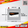 แบตเตอรี่ Delkor AGM 46B24R (12v 45ah)