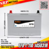 แบตเตอรี่ Delkor EFB T-110 145D31R (12V 90Ah)