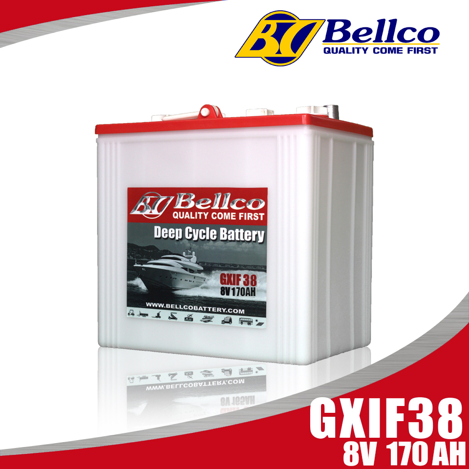 แบตเตอรี่ Bellco GXIF38 8V 170AH (8โวลท์ 170แอมป์) GXIF 8V 170AH