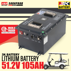 แบตเตอรี่ 3K ลิเธียมไอออน 51.2V 105Ah สำหรับรถกอล์ฟ - 3K Battery Lithium Li-ion 51.2V 105Ah