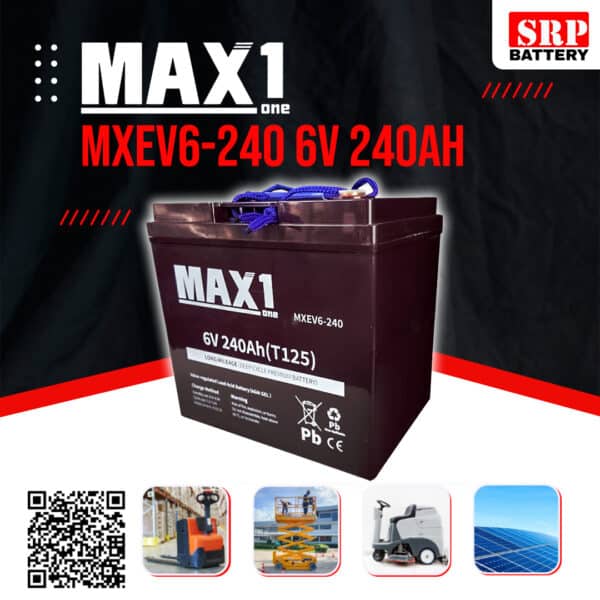 MAX1 MXEV6-240 (T125) 6V 240AH (Deep Cycle Premium Battery) MAX1 MXEV6-240 (T125) 6V 240AH (Deep Cycle Premium Battery)