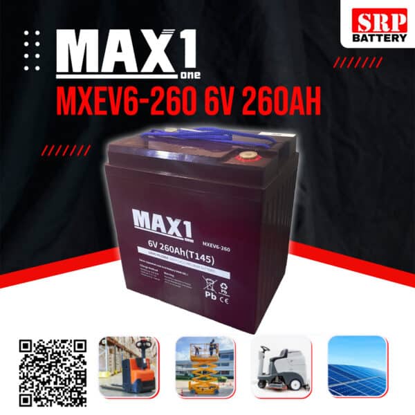 MAX1 MXEV6-260 (T145) 6V 260AH (Deep Cycle Premium Battery) MAX1 MXEV6-260 (T145) 6V 260AH (Deep Cycle Premium Battery)