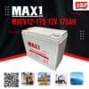 แบตเตอรี่ MAX1 MXEV12-175 (12V 175Ah) Deep Cycle Premium Battery แบตเตอรี่ MAX1 MXEV12-175 (12V 175Ah) Deep Cycle Premium Battery
