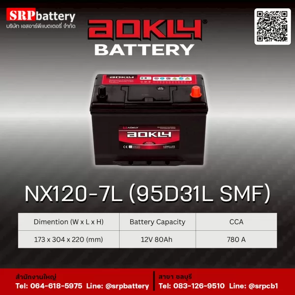 AOKLY-Battery-NX120-7L-95D31L-SMF