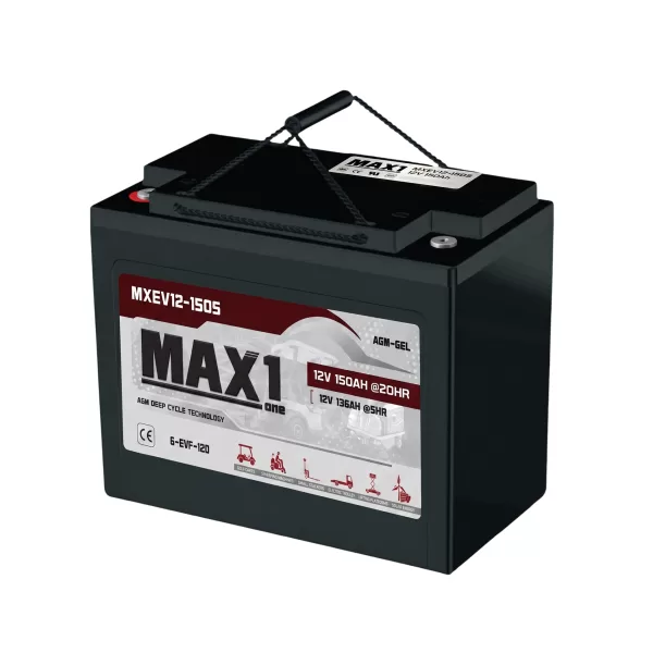 แบตเตอรี่ MAX1 MXEV12-150S (12V 150Ah) AGM-GEL DEEPCYCLE