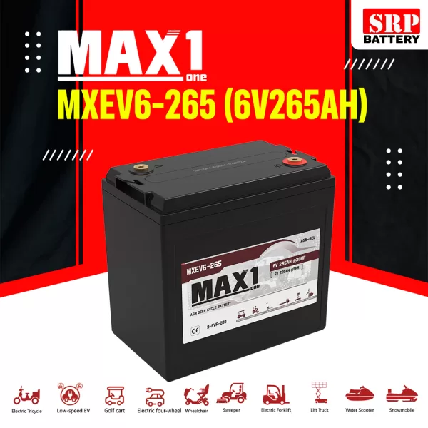 แบตเตอรี่ MAX1 MXEV6-265 (6V265Ah) AGM-GEL
