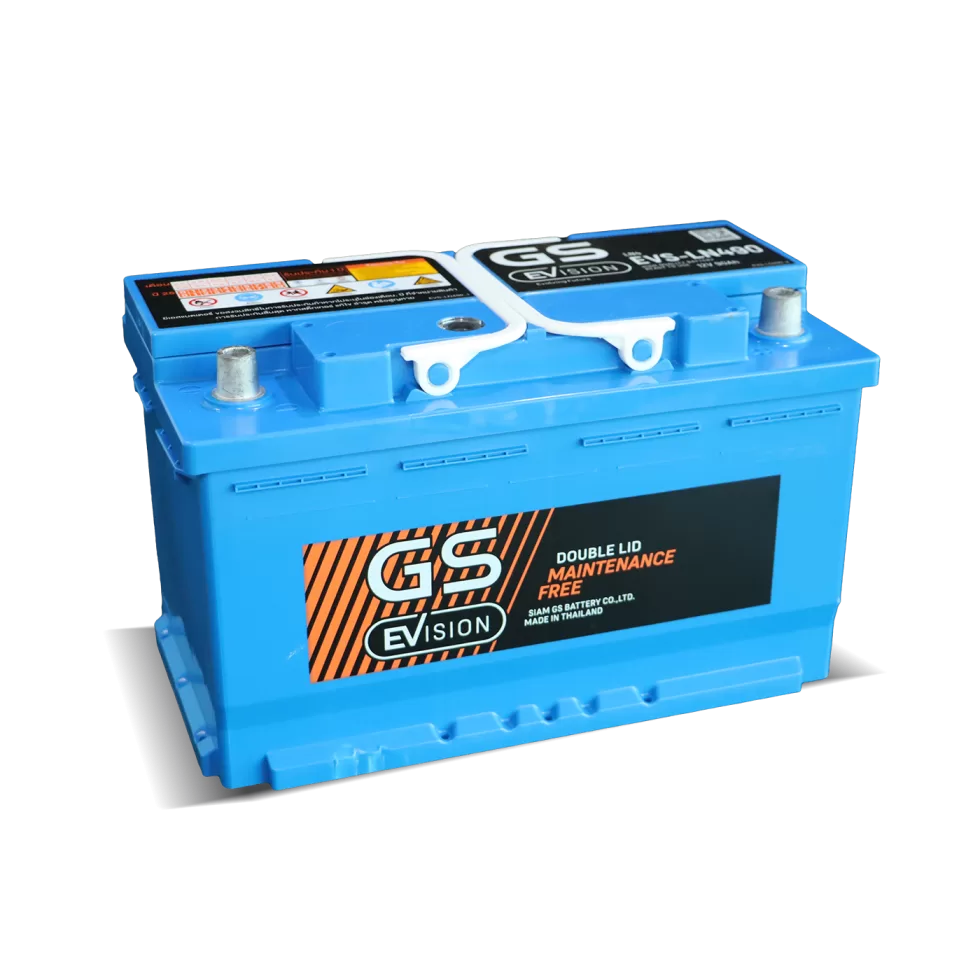 แบตเตอรี่รถยนต์ GS EVS-LN490 (DIN90) 12V90Ah updated on 2026 แบตเตอรี่รถยนต์ไฟฟ้า GS EVS-LN490 12V 90Ah DIN90 LN4 ขั้วจม EFB